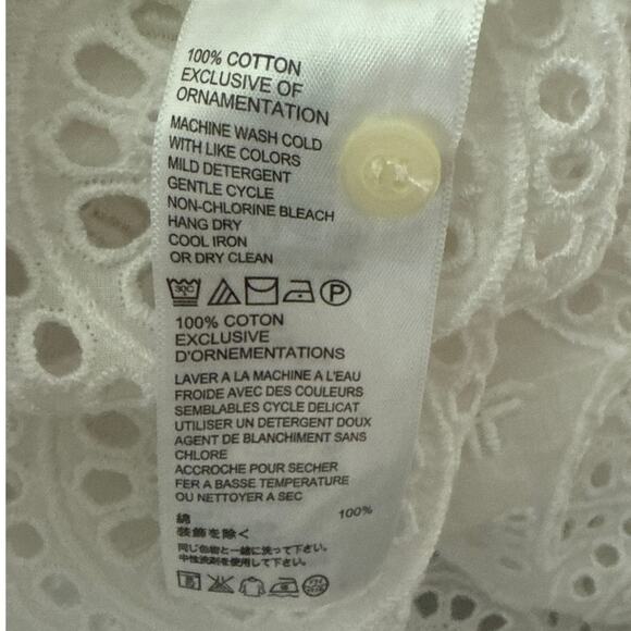 Tommy Bahama Crochet Eyelet Cercle‎ Eyelet Tunic Top White Size Small - Picture 9 of 9